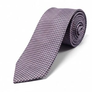 Lands End Mens Purple Geometric Silk Necktie Medallion Pattern 71976 A1 1512
